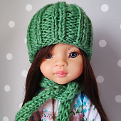 Кукольная шапка и шарф Green N для Paola Reina